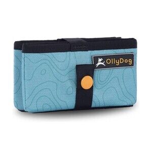 OllyDog Crumple Travel Bowl Blue Swirl Collapsible Dog Food Water Bowl